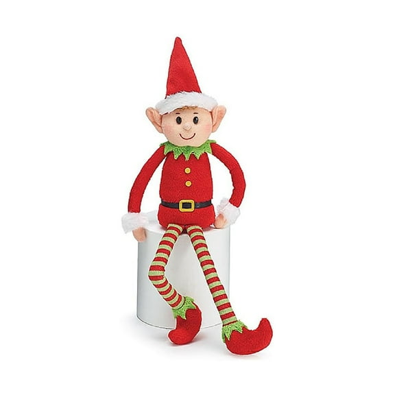 Plush Boy Elf Soft Stuffed Santa Helper - 13" Tall (Bendable) (9726862) - Christmas Decorations, Elf Decorations
