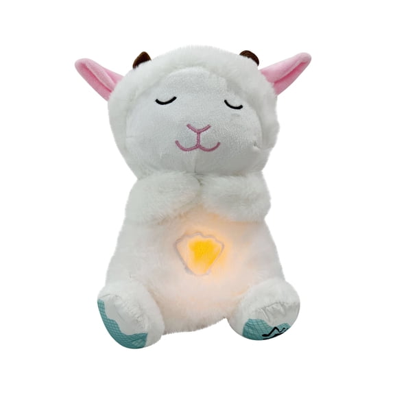 Plush Breathing Sleep Doll, Interactive Stuffed Animal with Soft Glow, Calming Sensory Toy for Relaxation