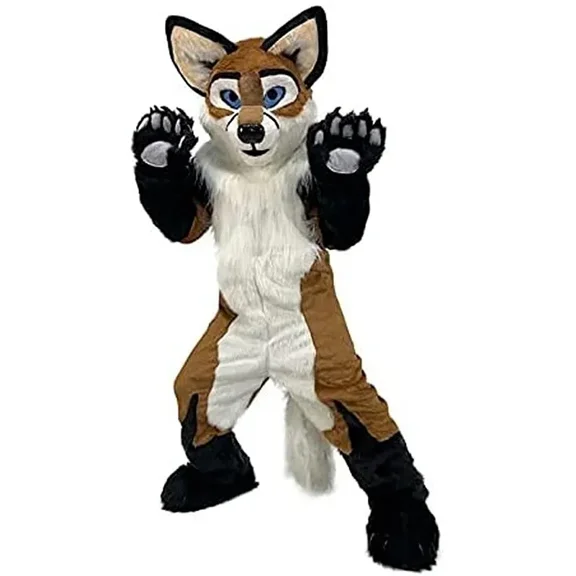 Plush Brown Fox Dog Mascot Costumes Halloween Fancy Party Dress Cartoon Character Carnival Xmas Easter Advertising Birthday Party Costume Outfit
