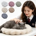 thumbnail image 1 of Plush Bubble Pet Bed Mat, Warm Round Calming Cushion for Indoor Cats and Small Dogs, Soft Orthopedic Sleeping Mattress for Crate Sofa Car Seat, Washable Cozy Lounge Fleece Pad, 1 of 6