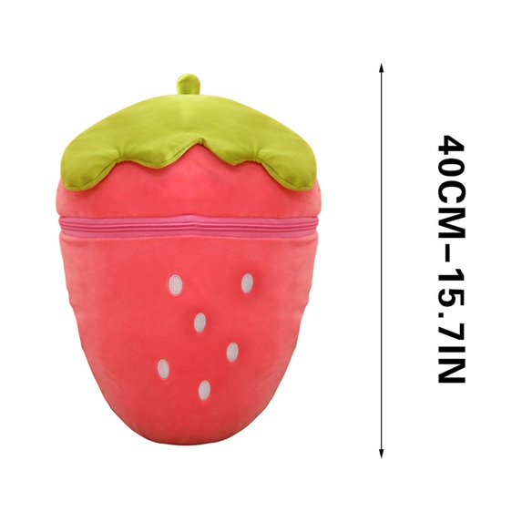 Plush Bunny Doll Transformable Fruit Pillow, Stuffed Animal Carrot Strawberry Shape, Soft Hugging Toy for 3+ Years, 16 Inch Companion, Reversible Decor