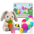 thumbnail image 1 of Easter Basket Stuffer Toys Set, Cuddly Easter Plush Bunny Holding Carrot with 6pc Water-Activated Surprise Unicorn Hatching Eggs, Easter Gift for Kids, 1 of 8