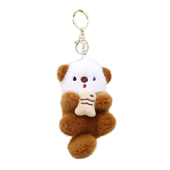 Plush Bunny Keychain Soft Faux Fur Pom Pom Bag Charm Cute Rabbit Pendant for Women Girls Car Key Holder Accessories, Keychain Small Pendant Creative Plush Hug Fish Couple Girlfriend Bag