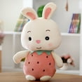 thumbnail image 1 of Plush Bunny Rabbit, 25cm Doll Stuffed Bunny Rabbit Animal Toy Huggable Rabbit, Cute and Cuddly Friend for Boy Girl, Easter Birthday Gift, Pink & Blue, 1 of 3