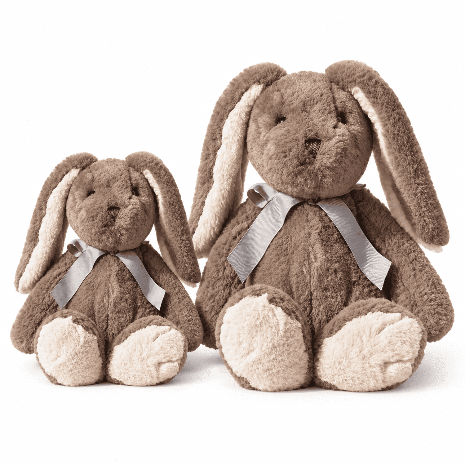 Plush Bunny Set, Long Floppy Ears, Gray Brown, 31 and 42 cm, 2 Count ...