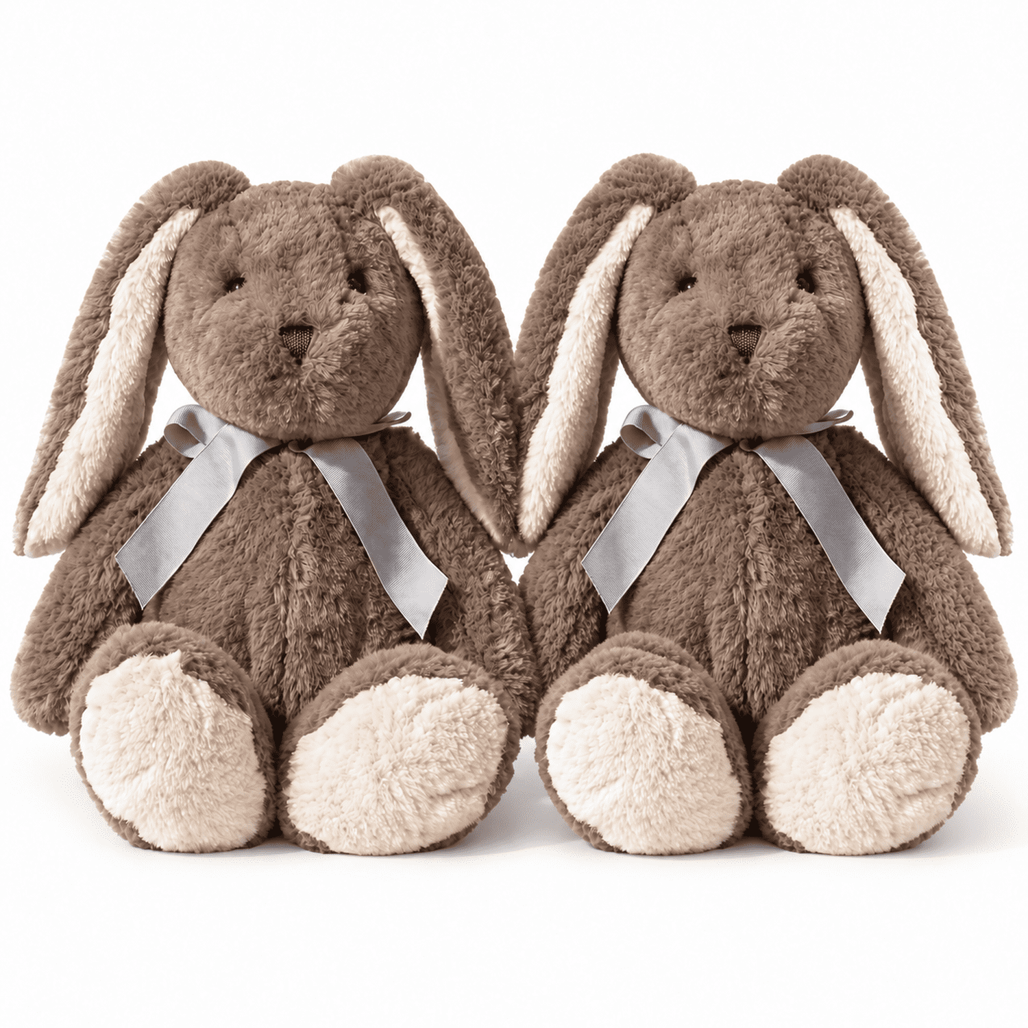 Plush Bunny Set, Long Floppy Ears, Gray Brown, 42 cm, 2 Count - Walmart.com
