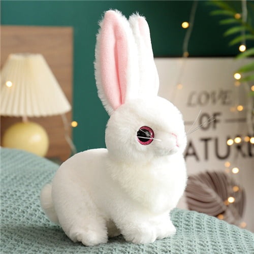 Plush Bunny - Stuffed Bunny Rabbit - Animal Toy for Toddler and Kids - Cute and Cuddly Friend for Boy or Girl - Great Gift for Easter, Christmas, Birthday，White