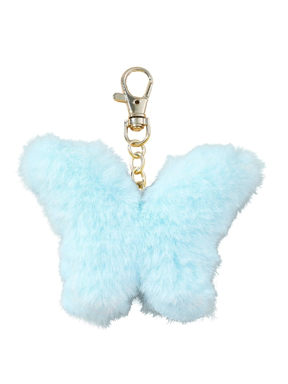 Plush Butterfly Charm Keychains Sweet Cute Pendant Car Keyring Backpack Decoration Fashion Jewelry for Women Girls