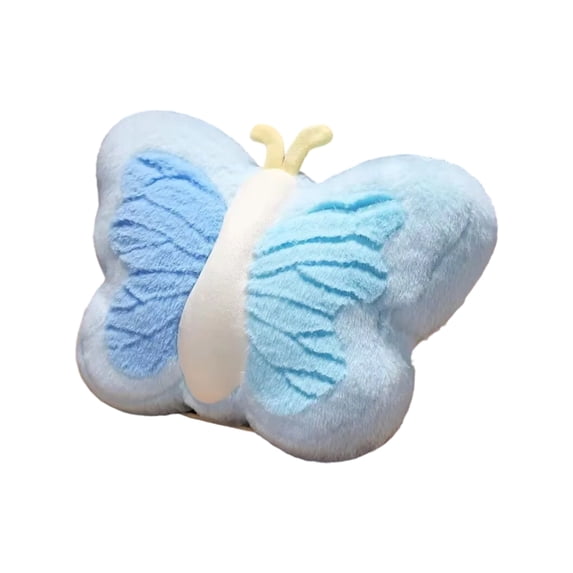Plush Butterfly Pillow Figurine - Cute Plushies Decorative Cushion for Bed, Couch, Sofa, and Living Room; Great Plush Toy Gift for Girls and Teens,Blue