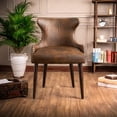 thumbnail image 1 of Plush Button Faux Leather Bucket Back Chair With Nail Heads, 1 of 5