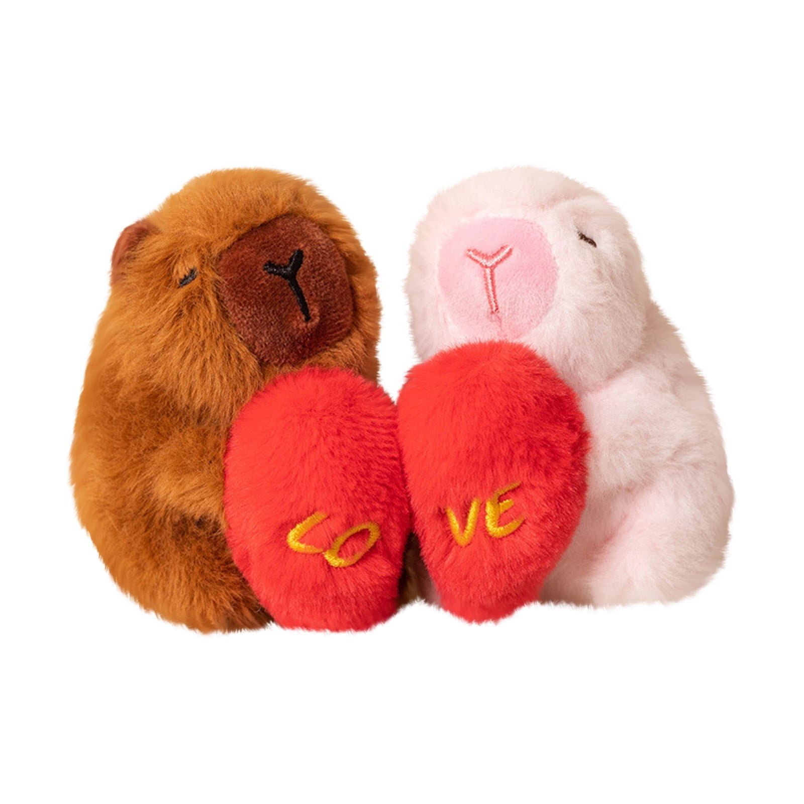 Plush Capybara Keychain Set – Cute Magnetic Heart Matching Couple ...
