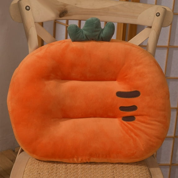 Plush Car Booster Seat Cushion, Cute Funny Car Seat Cushion Heightening,Chair Cushion for Office Sofa Living Room (Orange, 17.71*14.17in)
