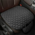 thumbnail image 1 of Plush Car Seat Cushion with Non-Slip Rubber Base and Storage Pouch, Soft Seat Pad for Driving Comfort, Slip-Resistant Cushion with Attached Pocket for Commuting(Black), 1 of 4
