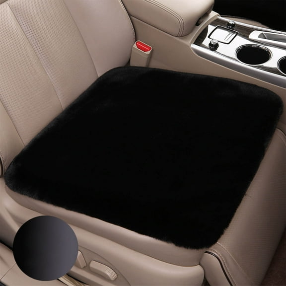 Plush Car Seat Cushion, Warm Winter Car Seat Cover for Cold Weather, Non-Slip Design for Driving Comfort, Universal Fit for Cars SUVs(Black)