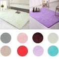 thumbnail image 1 of Plush Carpets Living Room Decoration, Home Soft Shaggy Lounge Rugs, Fluffy Children's Play Mat Bedside Floor Mats, 15.7" x 23.6", Wine Red, 1 of 4