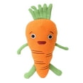 thumbnail image 1 of Plush Carrot Toy - Realistic Vegetable Stuffed Doll With Soft Fabric, Cute Facial Expression & Green Limbs - For Teens, Teenagers, S, Gifting, Home Decor, Playtime, 1 of 3