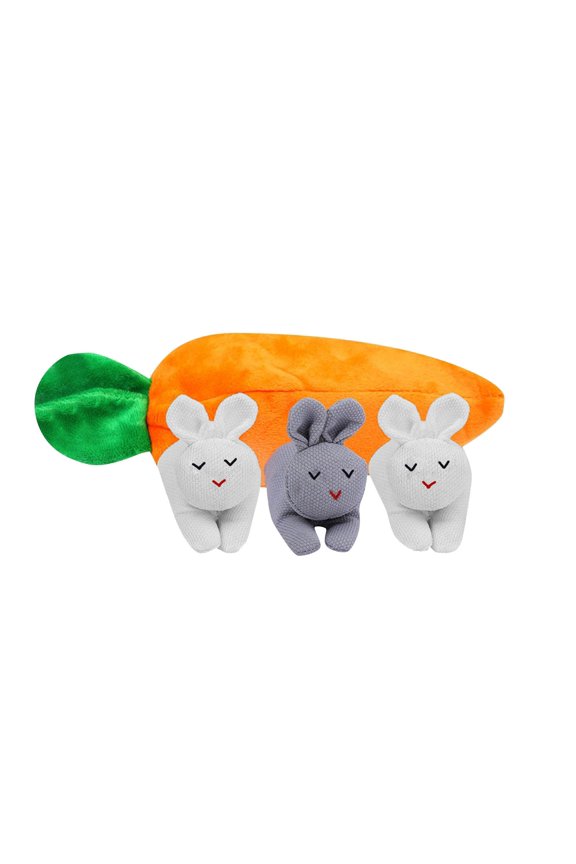 Plush Carrot Wallet With 3 Cute Rabbits, Easter Rabbit & Carrot Zero Wallet, Fun Plush Decorative Gift For Teens & S, Easter Gift For Collection Or Daily Use