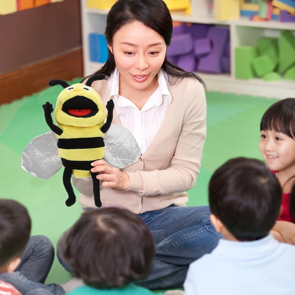 Tineasur Bee Hand Puppet Interactive Play Assorted Color PP Cotton 1Pcs