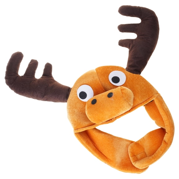 Plush Cartoon Hat Moose Headgear Caps for Adult and Kids Winter Accessory and Carnivals Party Dressingup Props