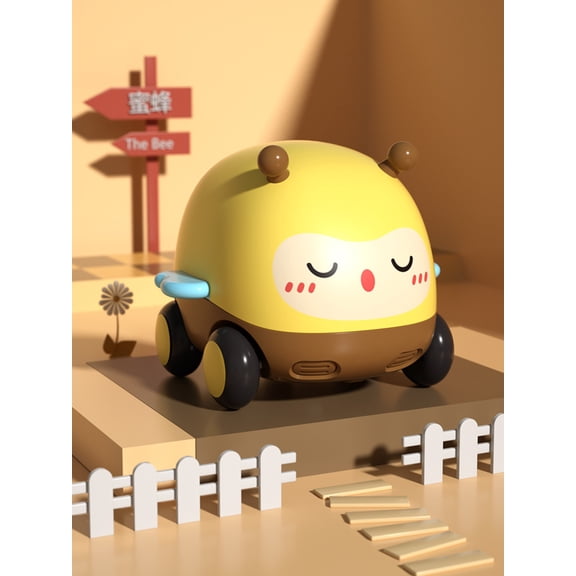 Plush Cartoon Inertia Sliding Toy Car For Teens, Fun Play Vehicle With Inertia Sliding Mechanism, Cute Character Design, Interactive Play Toy For Kids & Teens