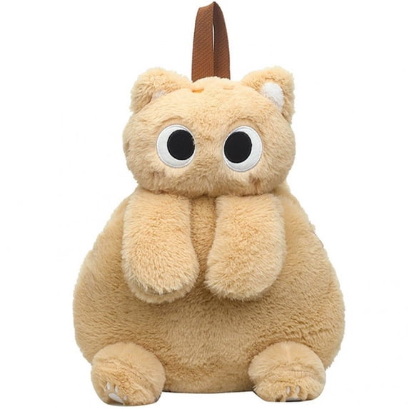 Plush Cat Backpack Cute Animal Bag Shoulder Bag with Adjustable Straps Cartoon Travel Backpack Fluffy Backpack
