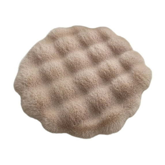 Plush Cat Bed Mat, 12" Round Dog Bed Pillow, Puppy Kitty Relying/Curling Sleep Cushion, Warm Bed for Small to Medium Dogs Cats Rabbits