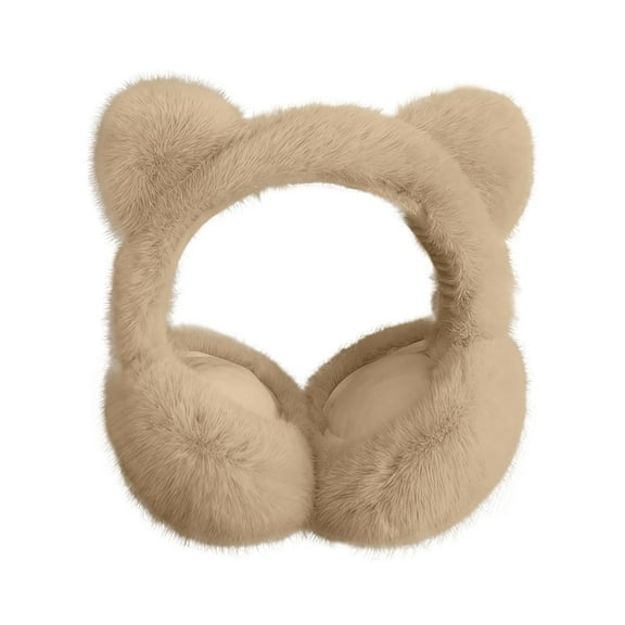 Plush Cat Ear Earmuffs for Kids Girls Boys, Warm Winter Earmuffs Toddler Ear Warmer, Fluffy Cute Ear Covers for Cold Weather Outdoor and Indoor Use