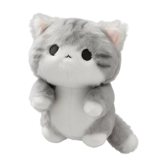 Plush Cat Keychain, Soft Cute Grey Stuffed, 1 Piece Bag Charm, for Backpack Purse Decoration Kids Gift Cute Cartoon Cat Plush Pendant for Bag Car Accessories
