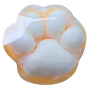 Plush Cat Paw Rice Ball Squishy Fidget Toys for Adults Yellow and White Sensory Gadget Soft Tactile Office Desk Accessory Rebound Pressure Relief Tool 1 Pack