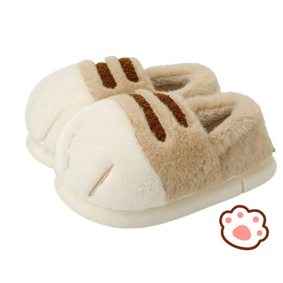 Plush Cat Paw Slippers,Non-slip Soles, Cozy and Cute Slippers