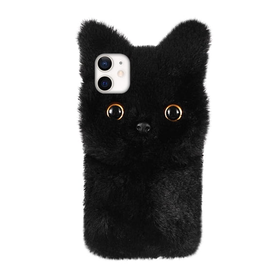 Plush Cat Phone Case Adorable Phone Protector Compatible with iPhone 12/12 Pro