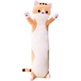 thumbnail image 1 of Plush Cat Plush Long Throw Pillow Lifelike Animal Neck Pillow Plush Pillow ,43inch, 1 of 7