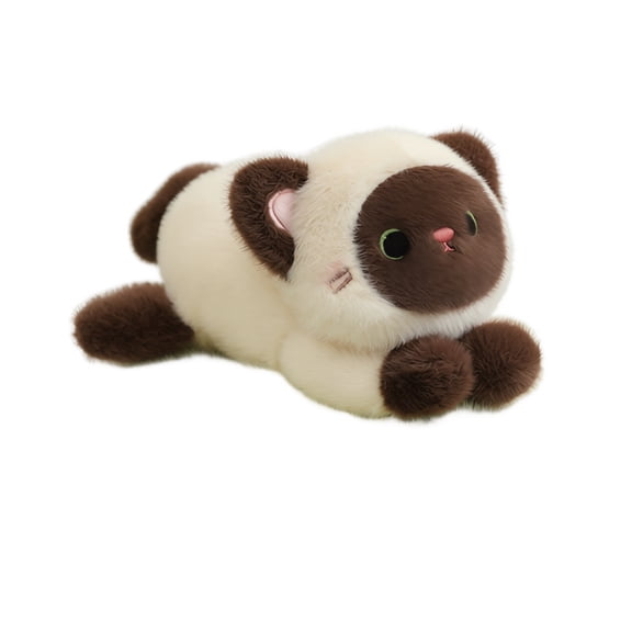 Plush Cat Stuffed Animal Soft Siamese Cat Plush Pillow Cute Fluffy Sleep Companion For Kids 1 Piece