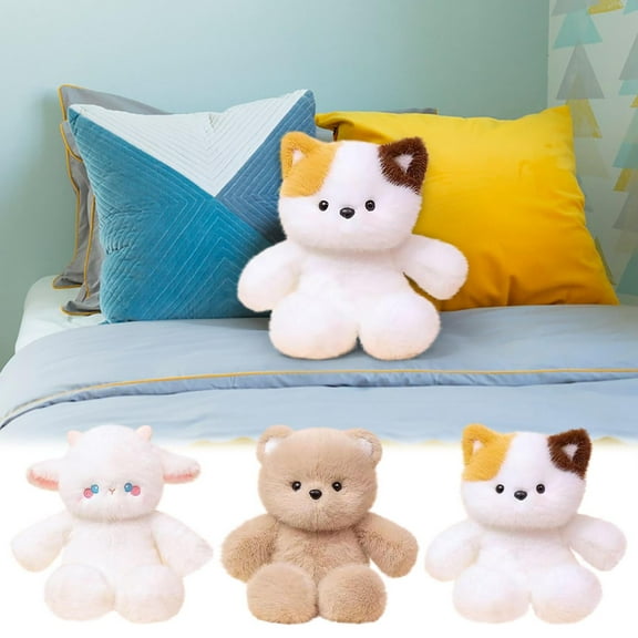 Plush Cat Stuffed Animals, Cute Plushie for Animal Themed Parties Teacher Student Award, Birthday Gifts for Baby, Boy, Girls, Great for Nursery, Room Decor, Bed(C)