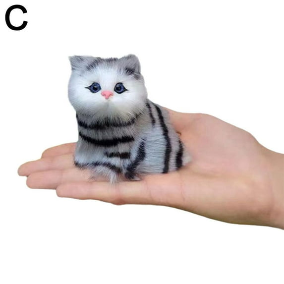 Plush Cat Toy,Simulation Plush Toy with Sound,Mini Lovely Animal Doll Cute Cat Stuffed Animal Figurine with Sound Cat Room Car Decoration Birthday for Toddlers