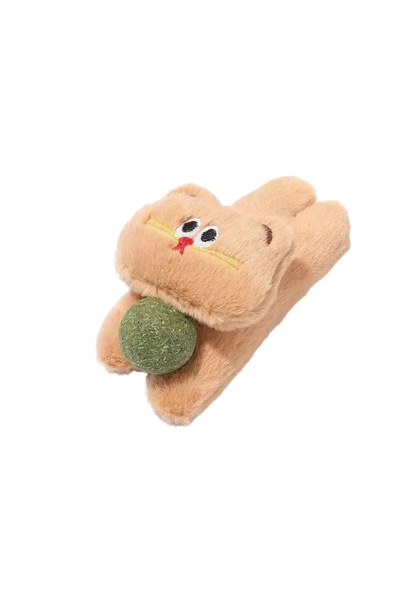 Plush Cat Toy With Catnip Ball, Kawaii Feline Chew Toy, Interactive Play Teething & Gift For Cats