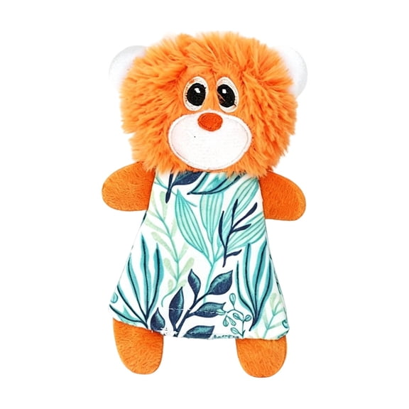 Plush Catnip Hide and Seek Toy for Cats, Bite Resistant Interactive Chew Plaything with Hidden Pocket, Soft Fabric for Nuzzling, Kicking and Solo Fun Orange
