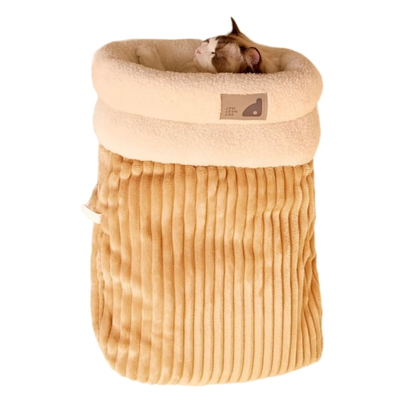 Plush Cats Bed Warm Sleep Bag Thick Cushions for Cold Weather Cats Wrap Snuggle Bag