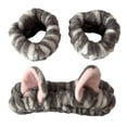 thumbnail image 1 of Plush Cats Ear Headbands for Women Girl Lovely Hairhoop Wrist Wash Band for Face Washing Daily Skincare Makeup Accessories, 1 of 19