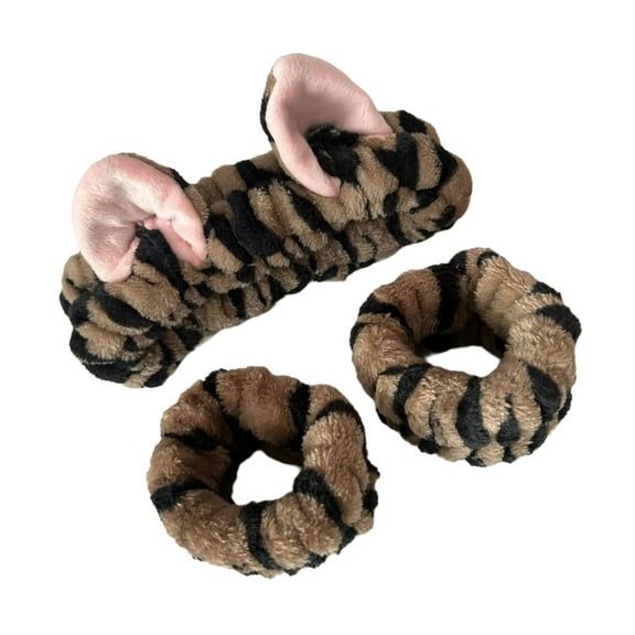 Popular Furry Plush Hairband and Wrist Wash for Female Everyday Use Face Washing Makeup Mask Application Headwear
