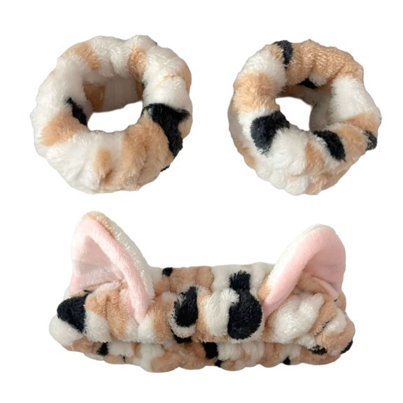 Popular Furry Plush Hairband and Wrist Wash for Female Everyday Use Face Washing Makeup Mask Application Headwear