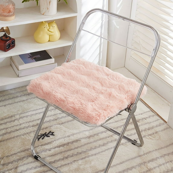 Plush Chair Cushion, Office Chair Pad for Long Sitting, Warm Soft Desk Seat Cushion with Luxurious Texture, Home Use Comfort Support, Gift Idea