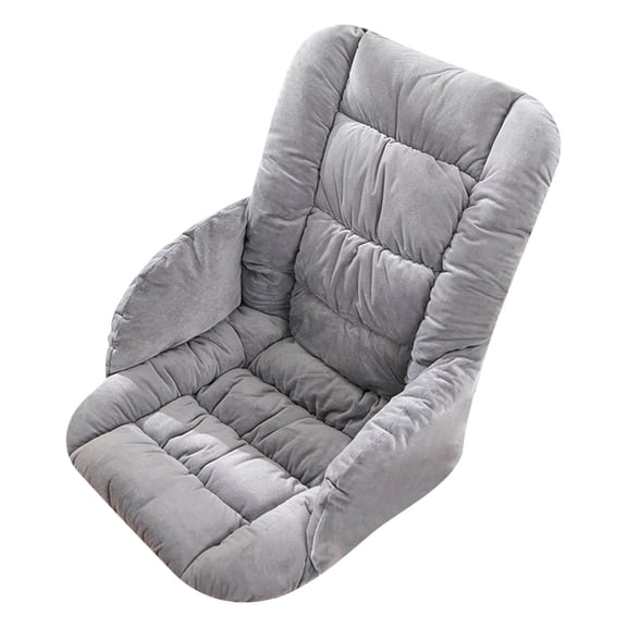Beige High Back Chair Cushion Thick Tufted Soft Velvet Seat Pad with ...