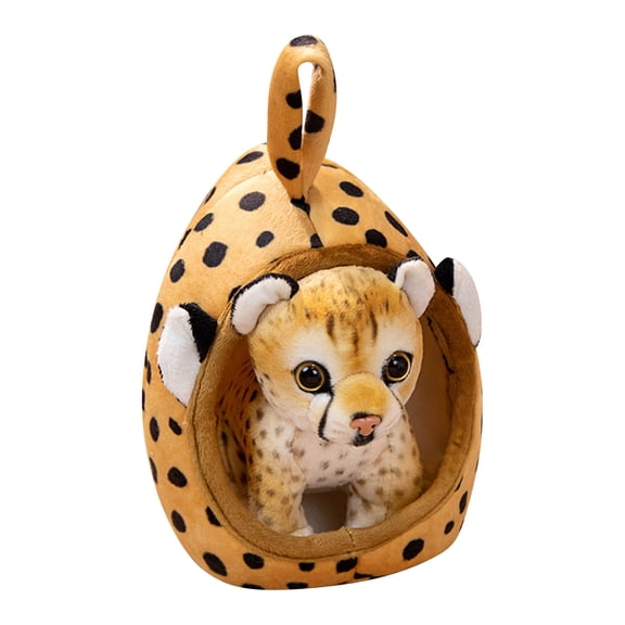 Plush Cheetah Toy, with Detachable Spotted Leopard Nest, 1 Piece Soft Stuffed Animal Play Set, For Kids Toddlers Pretend Play Bedroom Decor Birthday Gift