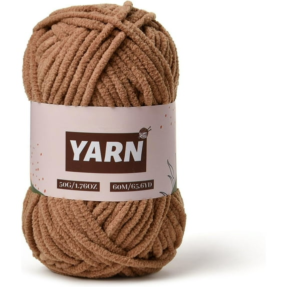 Plush Chenille Chunky Crochet Yarn - Baby Yarn for Crocheting Soft - Velvet Yarns Knitting for Blankets Crafts - Fluffy Amigurumi Yarns 50g / 65.6yd