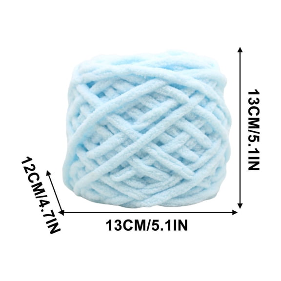 Plush Chenille Chunky Yarn for Crocheting, Bulky Thick Fluffy Yarn for Knitting, Used To Make Bags, Sweaters, Hats, Etc Light Blue