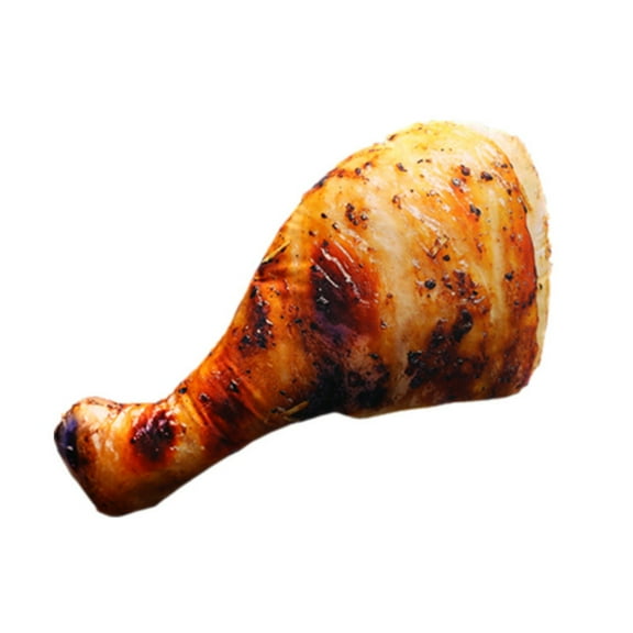 Plush Chicken Leg Pillow - Food Shaped Soft Lumbar Cushion for Chair, Car, Sofa, Stuffed Animal Toy, Gift for Kids & Adults (20cm)