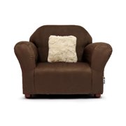Plush Children's Chair Brown, with accent pillow