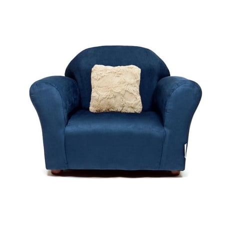 Plush Children's Chair Navy, with accent pillow