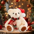 thumbnail image 1 of Plush Christmas Bear under $5! Cagogo White Christmas Teddy Bear, Santa Hat Plush Bear Doll, Festive Holiday Stuffed Animal, Christmas Decor PlushToys, Seasonal Teddy Bear Gift, 1 of 6